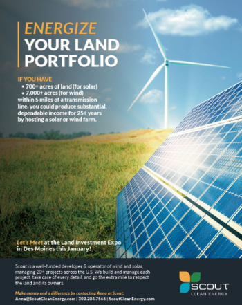 Land Report Ad for Scout Clean Energy